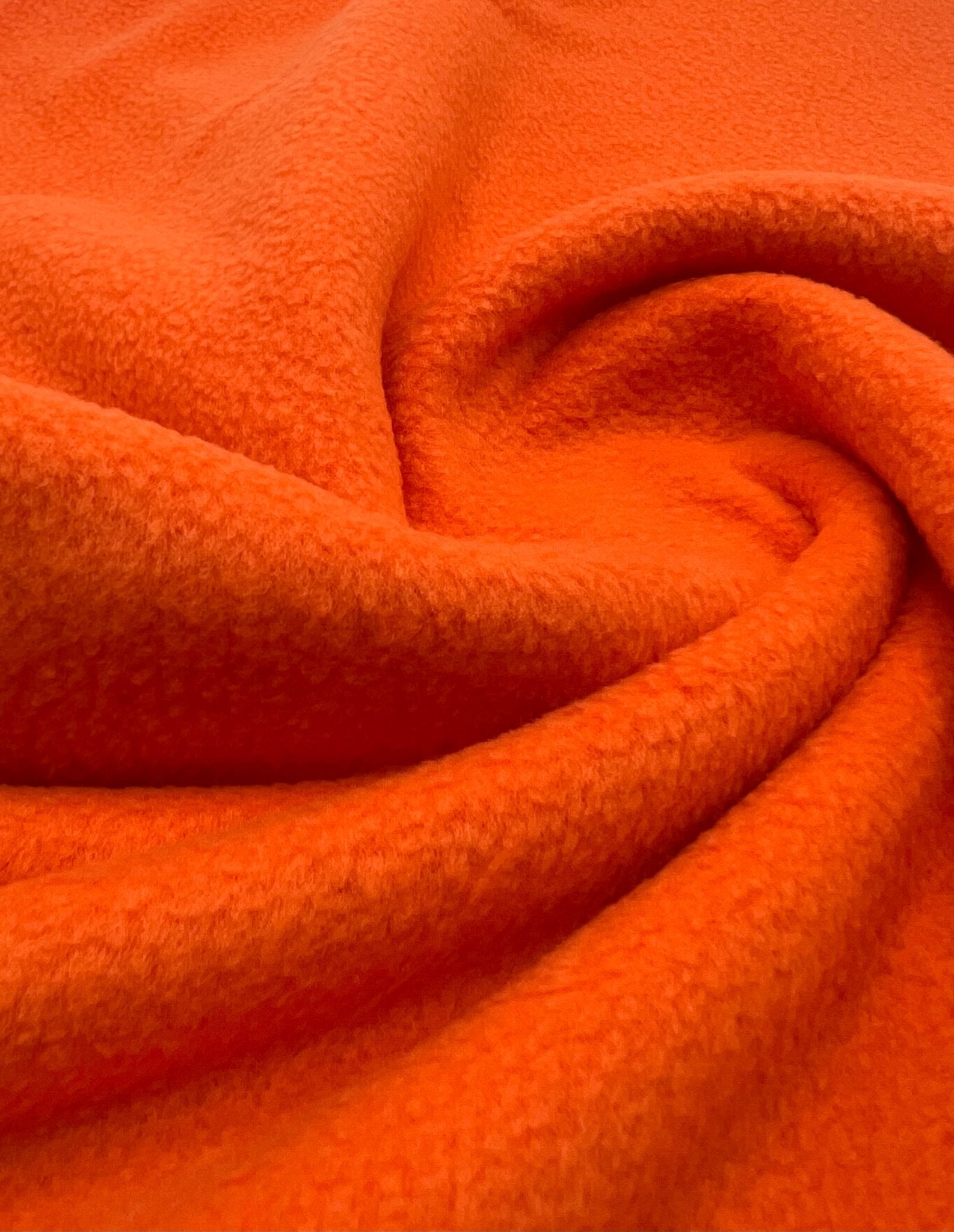 Orange Plain Anti - Pil Polar Fleece Fabric Blanket Loungewear - T9 Fabrics